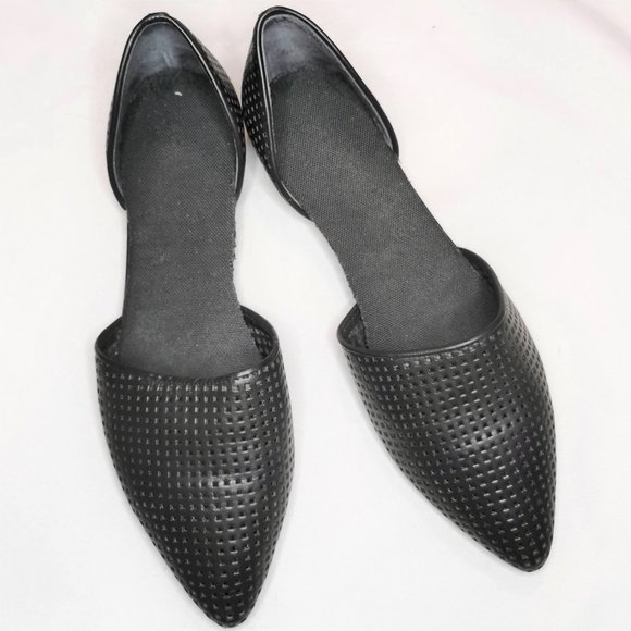 Vince | Nina d'Orsay Perforated Leather Flats - Picture 1 of 8